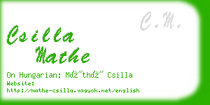 csilla mathe business card